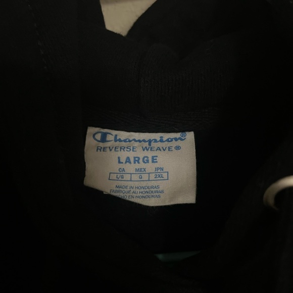 Champion Reverse Weave Hoodie size LARGE black - Picture 5 of 6